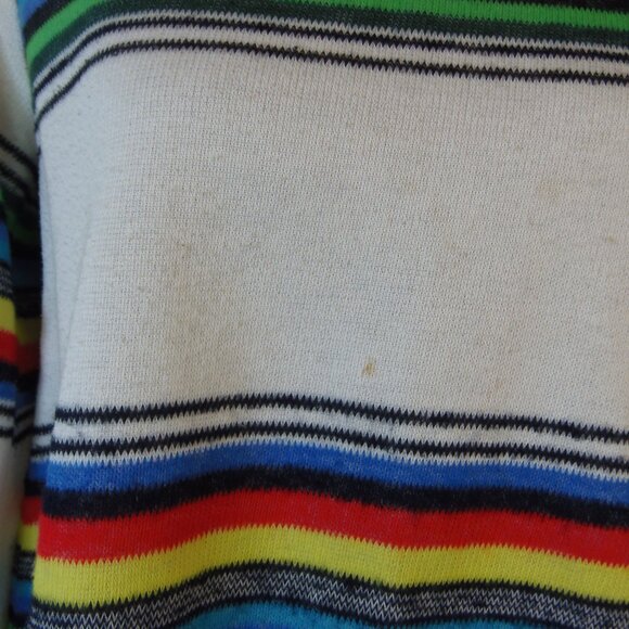 Vintage Union Made Sears Sz Med Rainbow Striped Square Neck Tunic - Picture 6 of 9